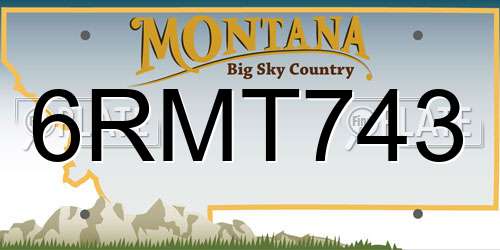 6RMT743 Montana License Plate
