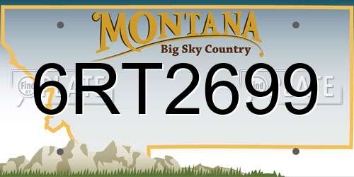 6RT2699 Montana License Plate