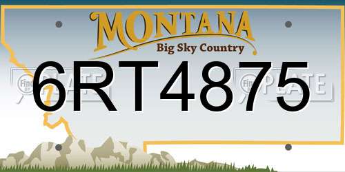 6RT4875 Montana License Plate
