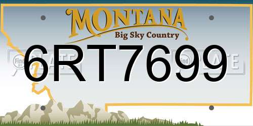 6RT7699 Montana License Plate