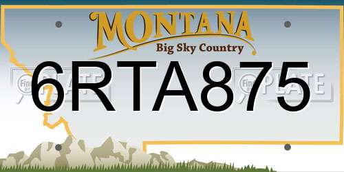 6RTA875 Montana License Plate
