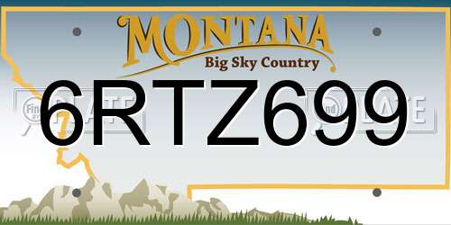 6RTZ699 Montana License Plate