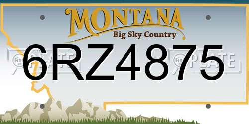 6RZ4875 Montana License Plate