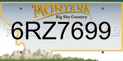 6RZ7699 Montana License Plate