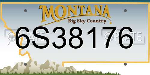 6S38176 Montana License Plate