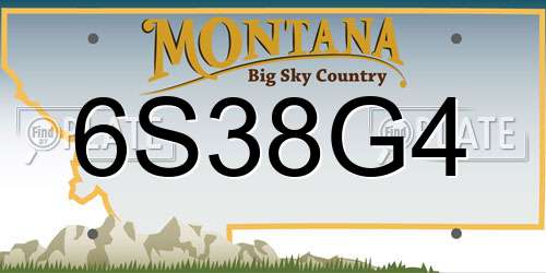 6S38G4 Montana License Plate