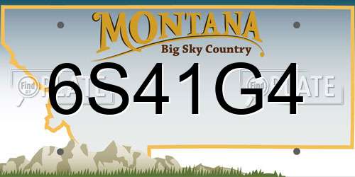 6S41G4 Montana License Plate