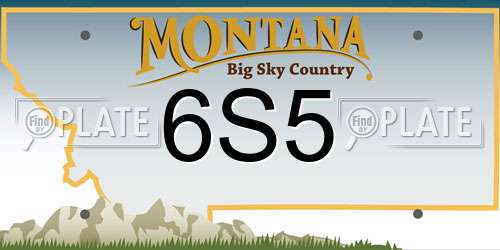 6S5 Montana License Plate