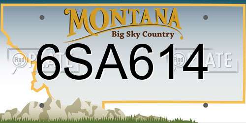 6SA614 Montana License Plate