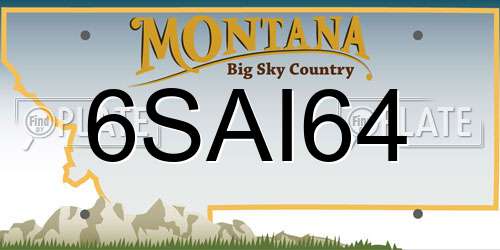 6SAI64 Montana License Plate