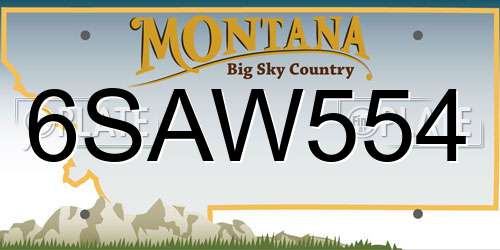 6SAW554 Montana License Plate