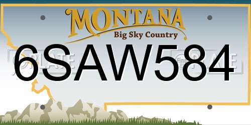 6SAW584 Montana License Plate