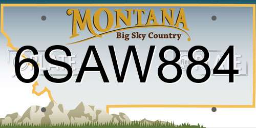 6SAW884 Montana License Plate