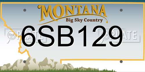 6SB129 Montana License Plate