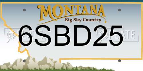 6SBD25 Montana License Plate