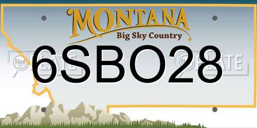6SBO28 Montana License Plate