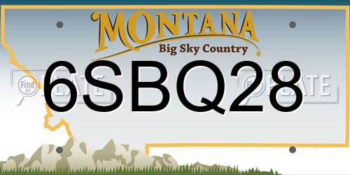 6SBQ28 Montana License Plate