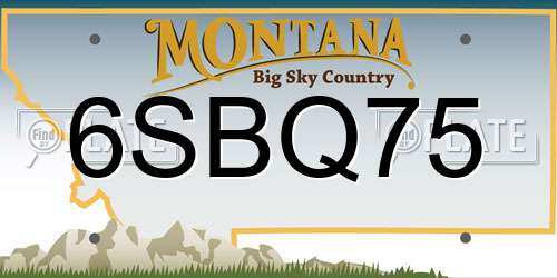 6SBQ75 Montana License Plate