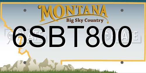 6SBT800 Montana License Plate
