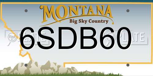 6SDB60 Montana License Plate