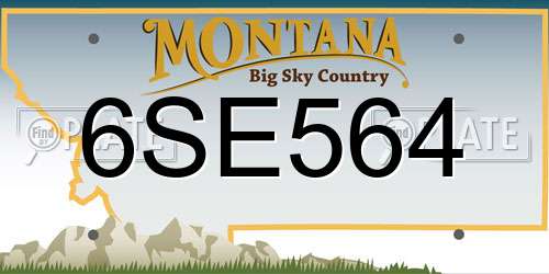 6SE564 Montana License Plate