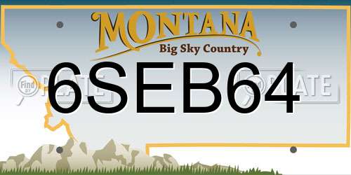 6SEB64 Montana License Plate