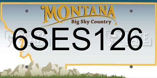 6SES126 Montana License Plate