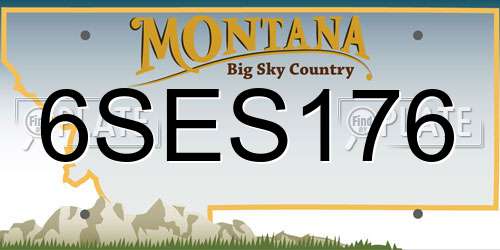 6SES176 Montana License Plate