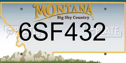 6SF432 Montana License Plate