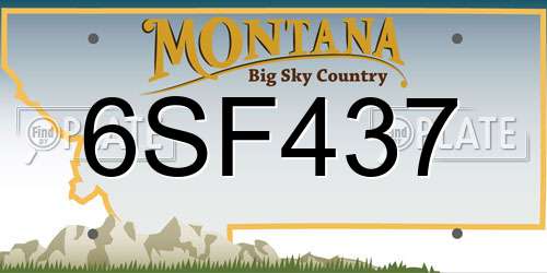 6SF437 Montana License Plate