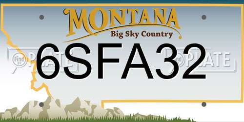 6SFA32 Montana License Plate