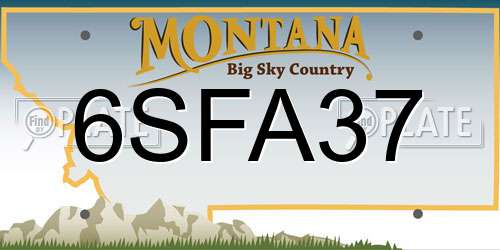 6SFA37 Montana License Plate