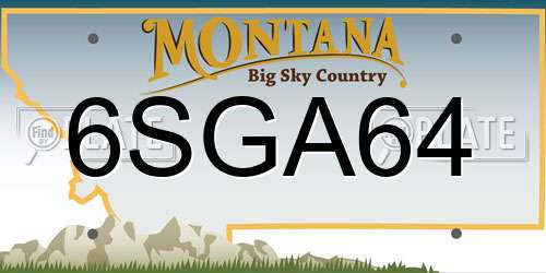 6SGA64 Montana License Plate