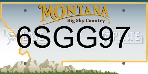 6SGG97 Montana License Plate