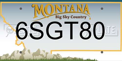 6SGT80 Montana License Plate
