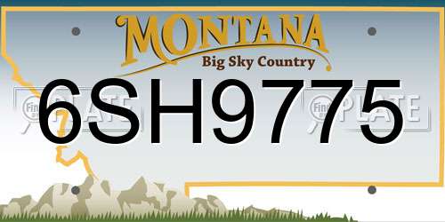 6SH9775 Montana License Plate