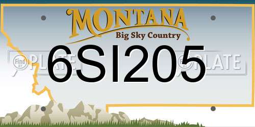 6SI205 Montana License Plate