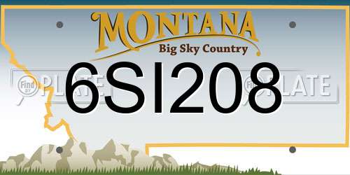6SI208 Montana License Plate