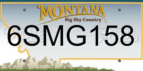 6SMG158 Montana License Plate