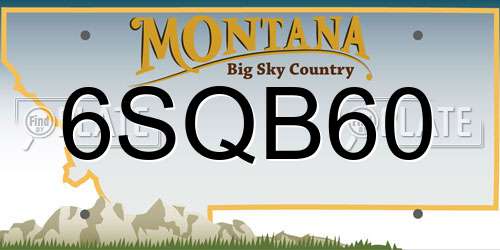 6SQB60 Montana License Plate