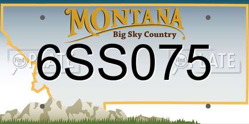6SS075 Montana License Plate