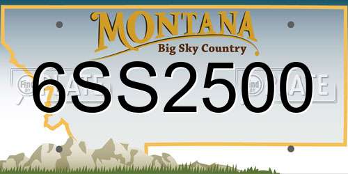 6SS2500 Montana License Plate