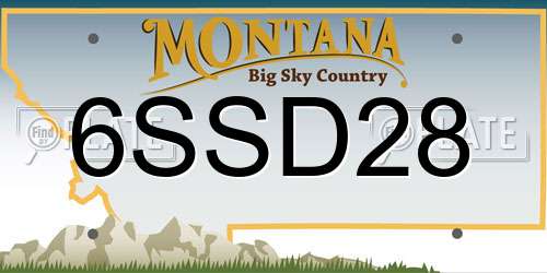 6SSD28 Montana License Plate