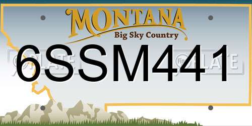6SSM441 Montana License Plate