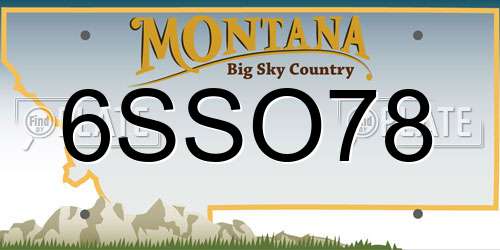 6SSO78 Montana License Plate