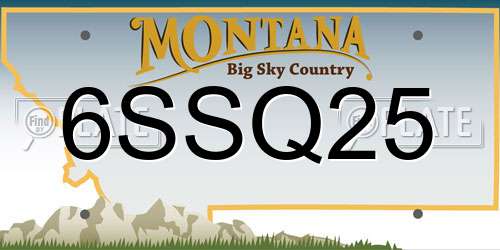 6SSQ25 Montana License Plate