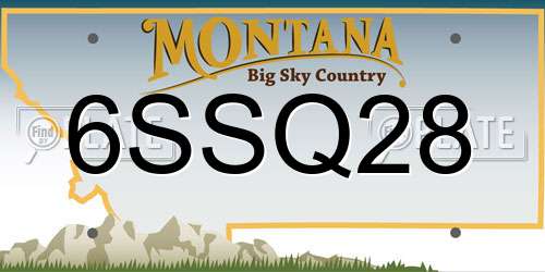 6SSQ28 Montana License Plate