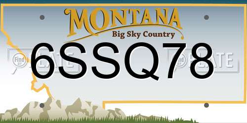 6SSQ78 Montana License Plate