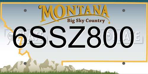 6SSZ800 Montana License Plate