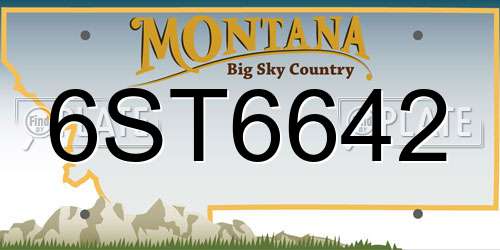 6ST6642 Montana License Plate